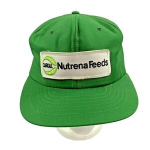 Vintage Cargill Nutrena Feeds Snapback Hat Green Patch Trucker Ag Swingster USA